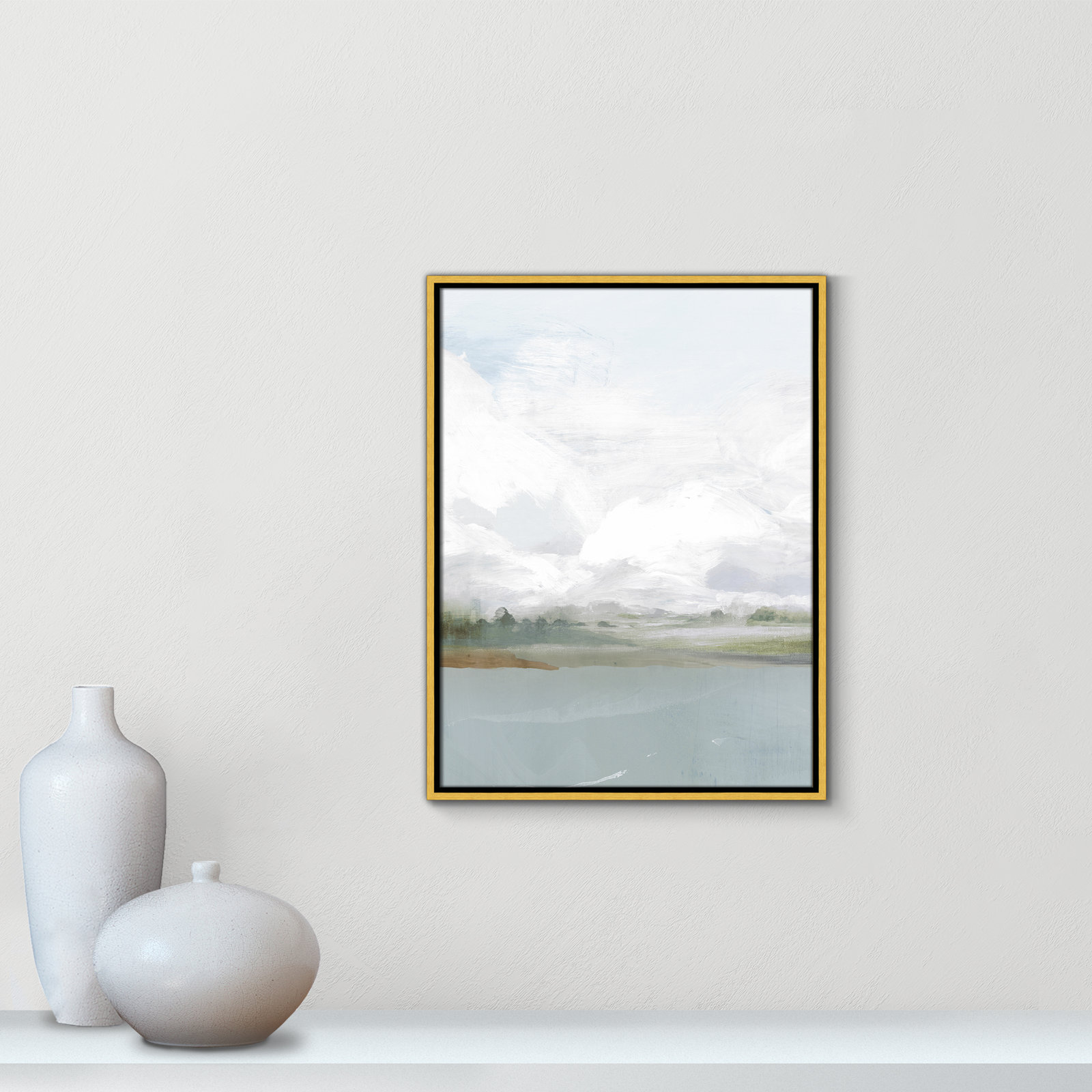 All Shore Painting, 25.5" H x 19.5" W, Gold