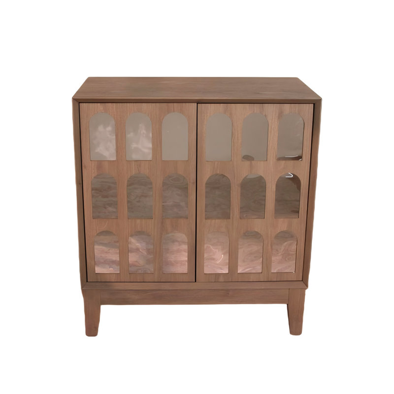 Buffet à buffet, armoire de rangement moderne de style Mid-Century avec portes et tablettes, armoire de style bohème en bois pour le salon