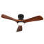 Ventilateur de plafond encastré noir de 42 pouces avec lumière: DEL à intensité variable (3 couleurs), moteur à courant continu réversible intérieur / extérieur, 3 pales en bois massif pour la chambre à coucher, patio