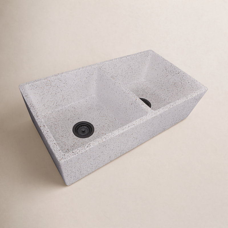 Vineyard 33'' L Double Basin Kitchen Sink, Pietra Sarda