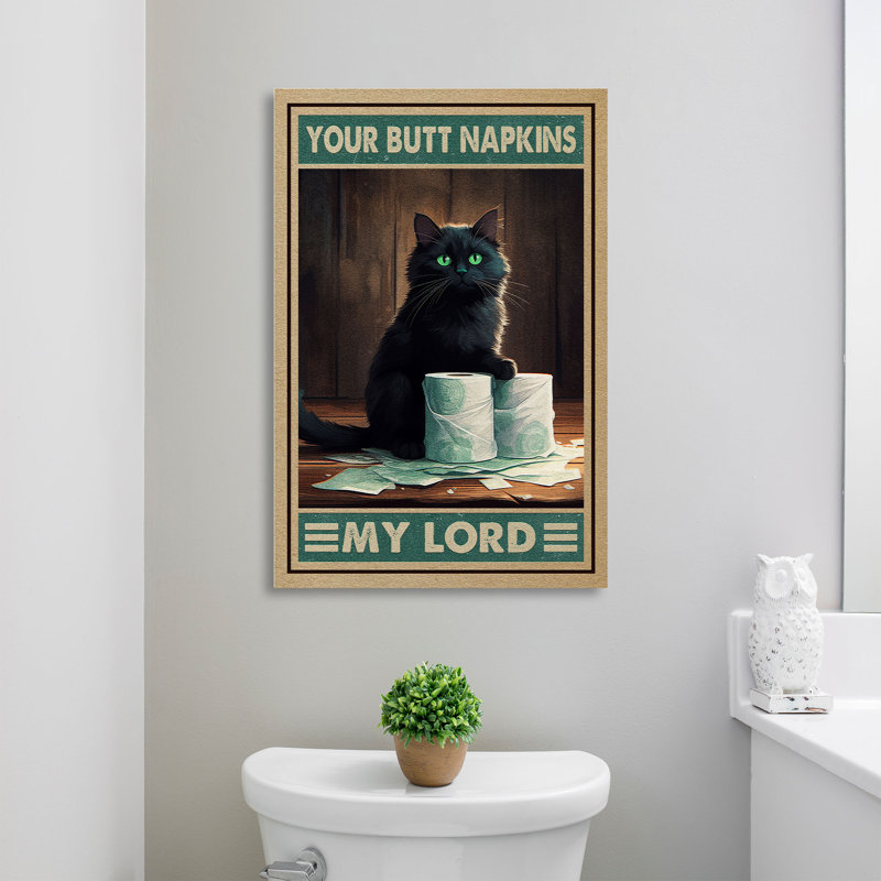 Cat - Your Butt Napkins Gallery Wrapped Canvas, 20" H x 16" W x 2" D