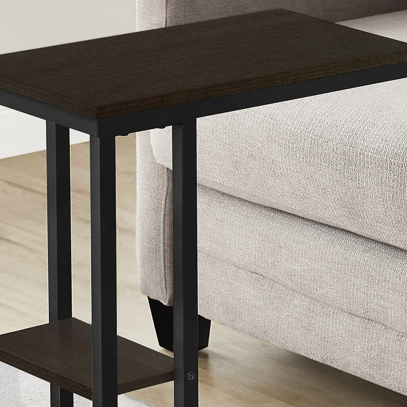 Shem End Table, Dark Brown Top/Black Base, 25.25" H x 10.25" W x 18.25" D