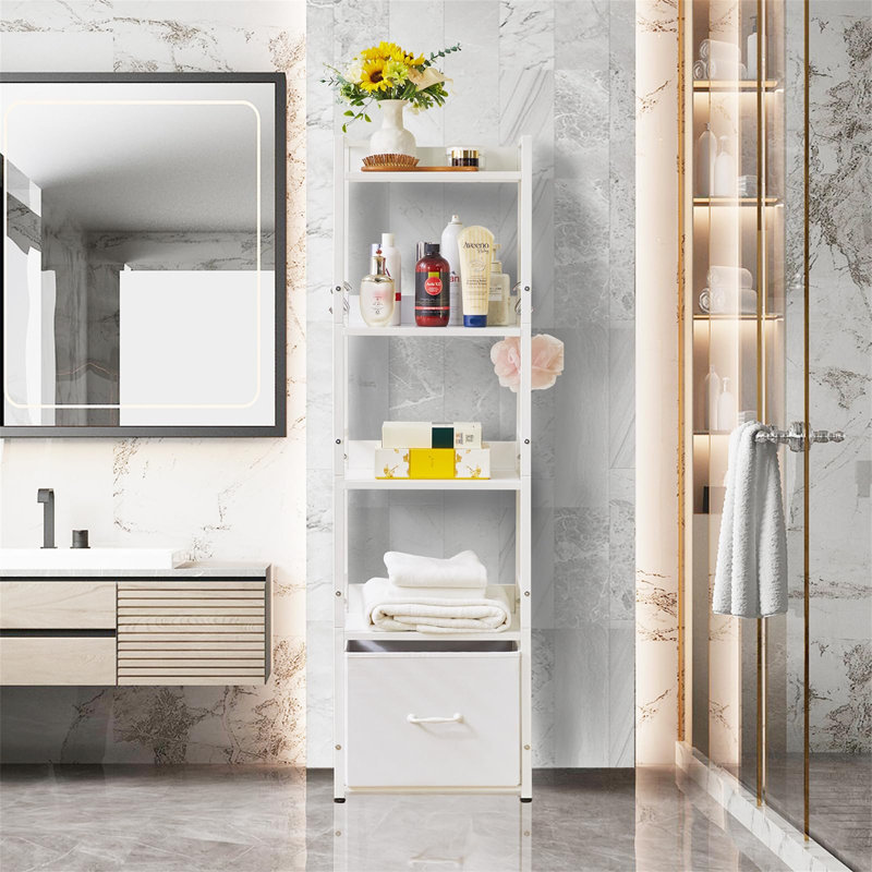 136cm H x 39cm W Metal Standard Bookcase, White