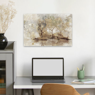 Golden Hour Landscape Tree Nature Painting Impressionist Art Contemporary