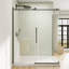 Cabine de douche coulissante semi-encadrée de 152 cm (L) x 86 cm (P) x 183 cm (H) avec verre trempé transparent de 8 mm.-135653648