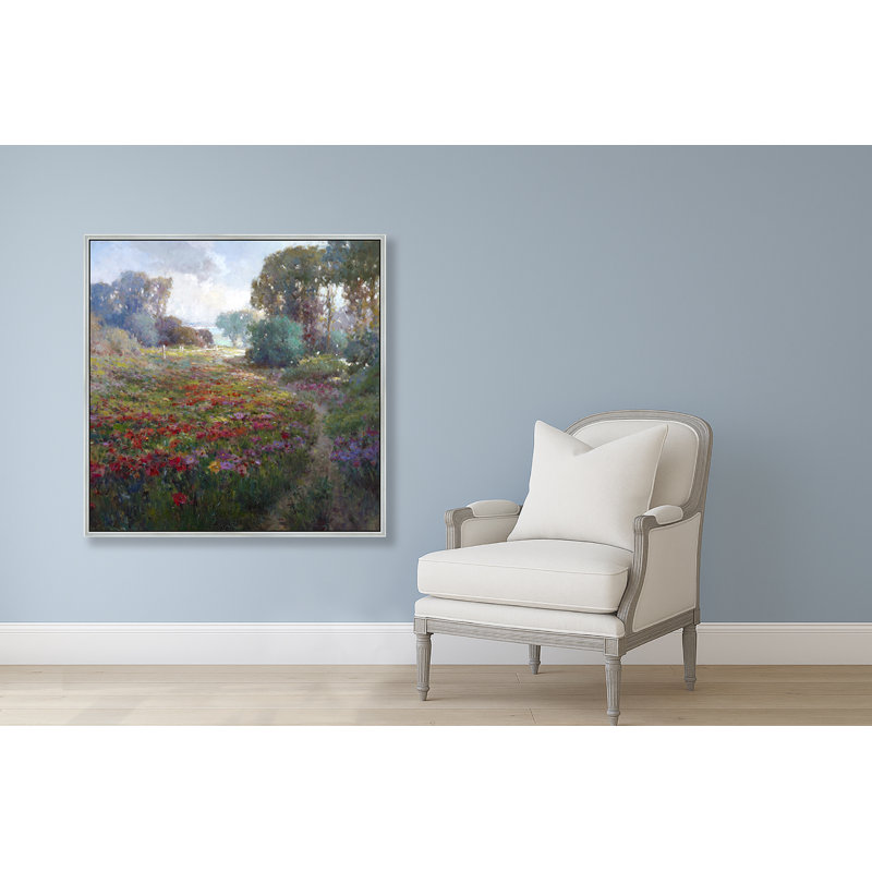 «Path Through Scarlet Wilds», Argent argent, H 26 po x l 26 po