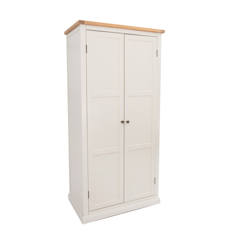 Sancerre 2 Door Solid + Manufactured Wood Wardrobe, Off White