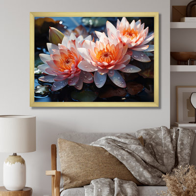 «Maamoun Asian Art Lotus Pond V», reproduction d'art sur toile