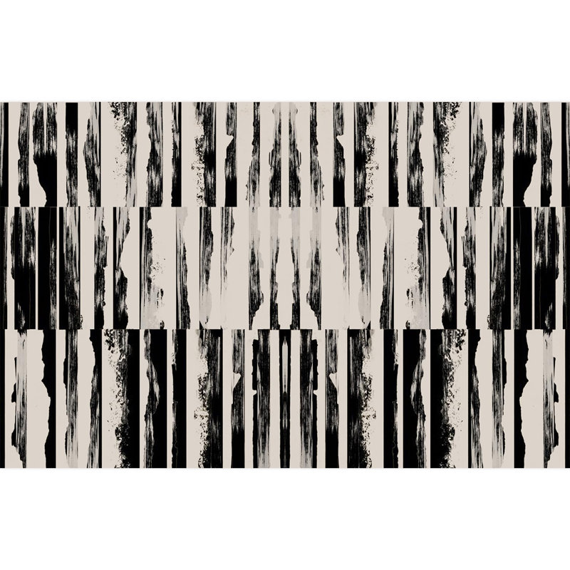 Artistic Birch Tree Abstract Black and White Patterns, 168" L x 108" W