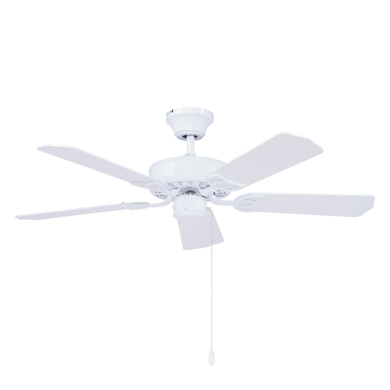 Ventilateur de plafond d'intérieur 5 pales Aaliyah, Oui, Blanc, Blanc