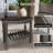 Outsunny Shower Bench, HDPE Shower Stool with Handle, Storage Shelf for Indoor Outdoor, Dark Gray