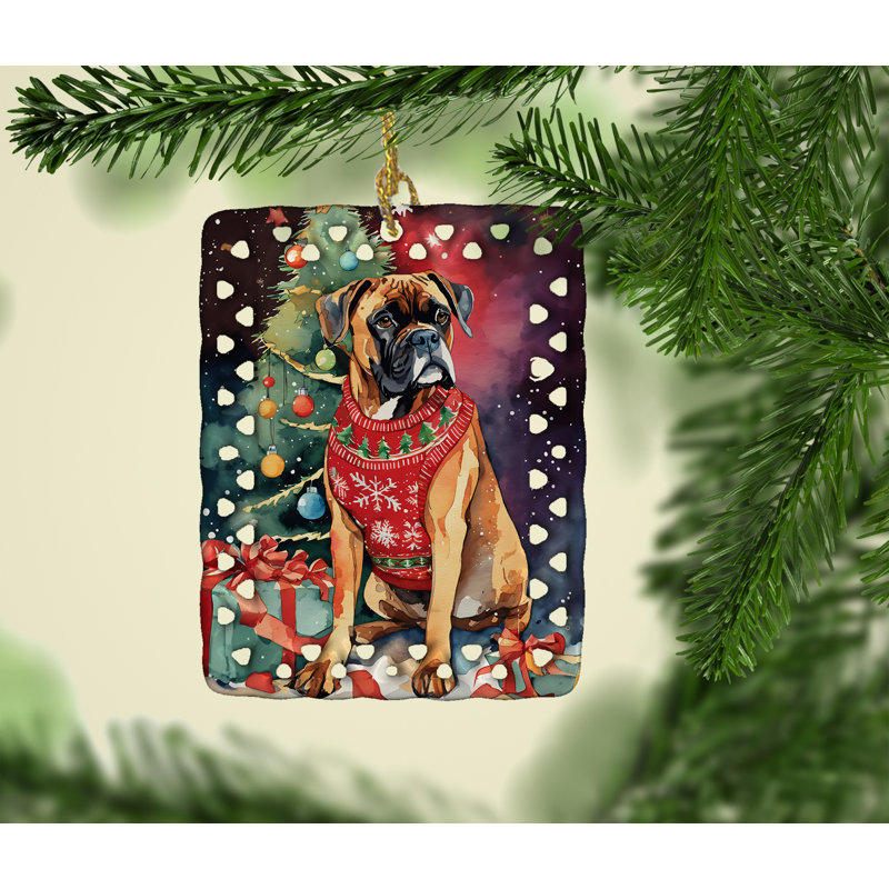 Ornement de Noël en porcelaine Boxer, Boxer 3391