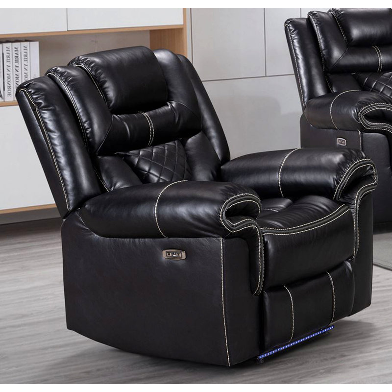 Fauteuil inclinable électrique ENCORE NOIR AVEC GEL DE CUIR CLAIR
