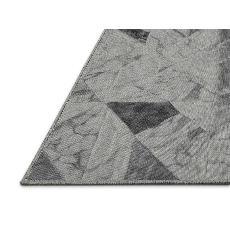 Machine Washable Brown Area Rug, Rectangle 4' x 6'