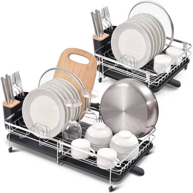 1pc Dish Drying Rack, 2-Tier Dish Racks For Kitchen Counter, Large Dish  Drying Rack With Drainboard & Utensil Holders, Rust-Proof Dish Drainers,  Kitch