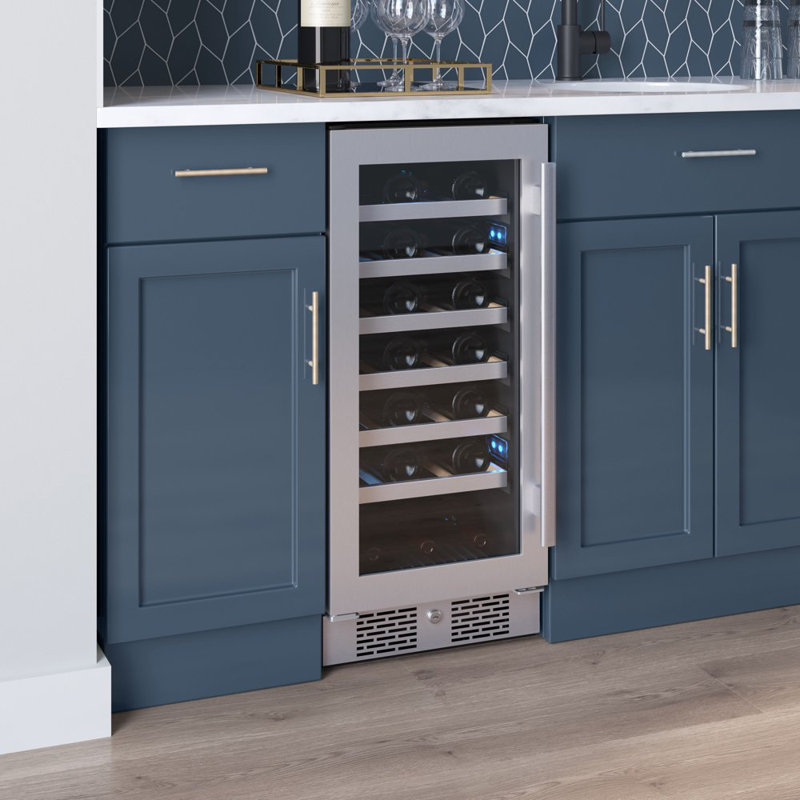 Avallon 15'' Stainless Steel Single Zone Wine Refrigerator with Interior Lighting