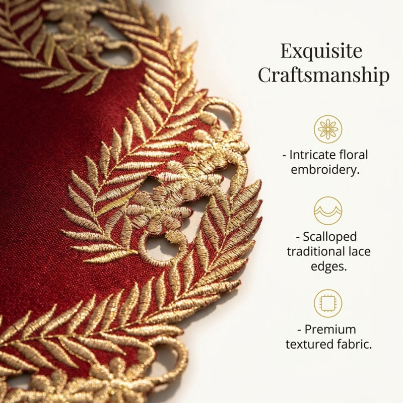 Collection de luxueux napperons brodés pour la salle à manger de la collection Anyce - Cadeaux de la Saint-Valentin