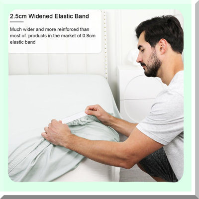 Coo Rayon From Bamboo ChillFit Twin Sheet - 100% Viscose, 16" Deep Pocket, Strong Elastic, Easy Care, Breathable Silky Soft, 39"x 75", Ice Blue - No Pillowcase