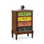 Meuble de rangement d'appoint à quatre tiroirs en bois massif peint, fini noyer foncé vintage-739164406