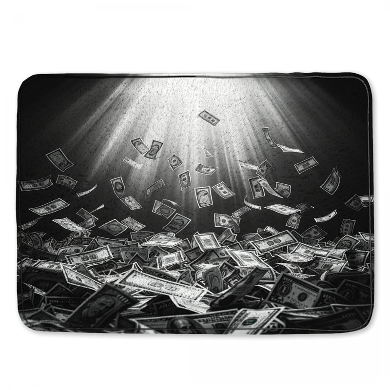 Tapis de bain argent moderne, L 34 po x L 21 po
