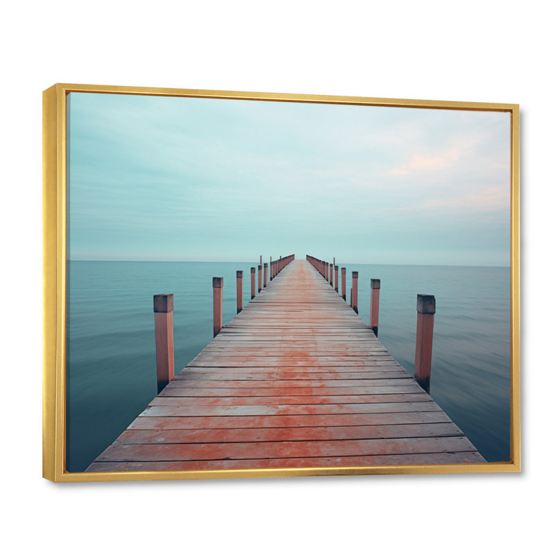 Tiphonnet Pier To Infinity II sur toile, H 16 po x l 32 po x P 1 po, Cadre flottant doré