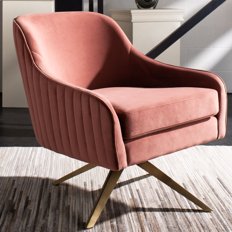 Fauteuil en velours Skye, Ros