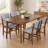Solid Wood Dining Table with Tapered Legs, Rectangular Kitchen Table for Small Space Dining Room-1697988528