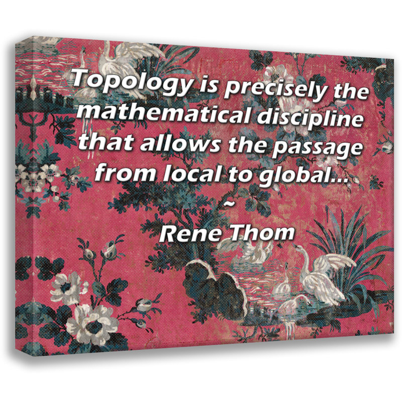 Toile tendue d'ArtsyQuotes par Rene Thom: «La topologie est précisément la disci plique qui permet de passer du local au global ...»
