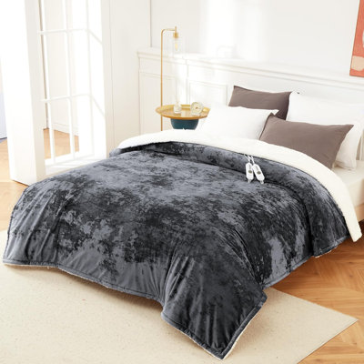 Heated Blanket King Size Dual Controls, Electric Blanket King with 4 Heat Settings & 10H Auto Off, Velvet Soft Fast Heating Blankets, Machine Washable, ETL Certified