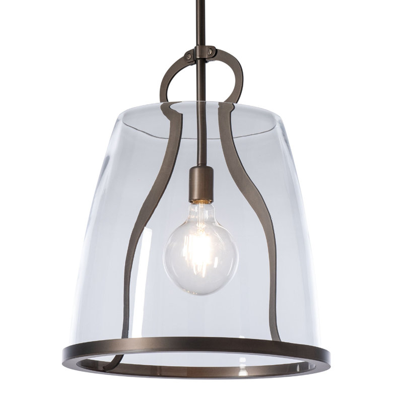 Caliper Large Pendant - Black - Plated Smoke Glass, Clear Glass, Dark Smoke