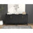 Fluted Storage With Solid Wood Legs & Versatile Layout - Living Room Cabinet For Room, Kitchen, Hallway Black Finish