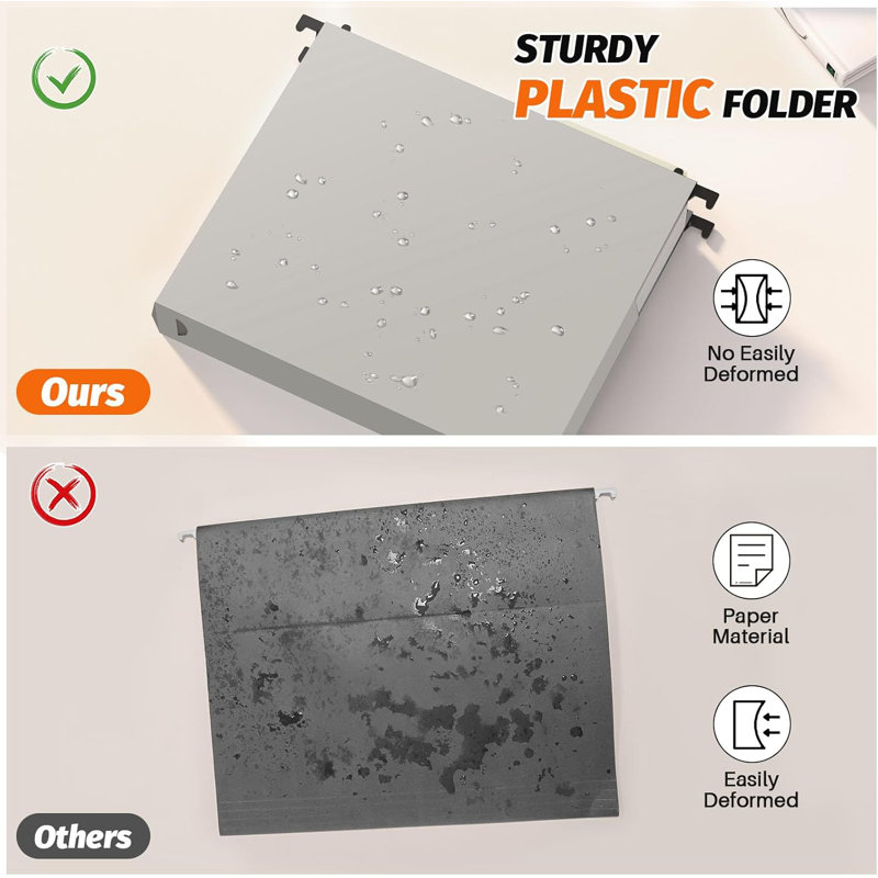 12-pack Grey Extra Capacity Hanging File Folders