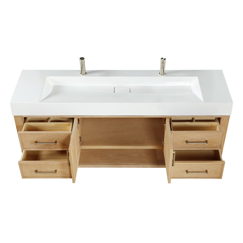 Maho 72'' Single Bathroom Vanity with Engineered Stone Top