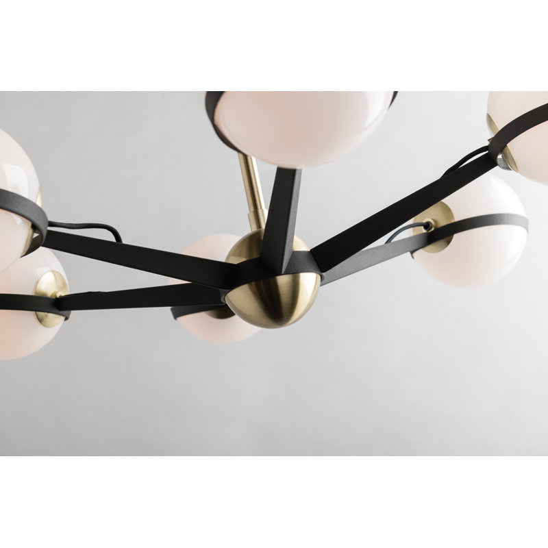 Ace 6 - Light Chandelier, Textured Bronze and Brushed Brass