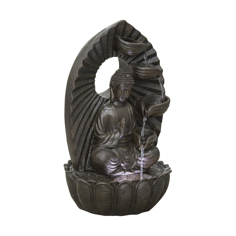 Fontaine de Bouddha avec bols empilables avec DEL blanches