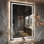 Miroir de salle de bain à DEL avec anti-buée, rétro-éclairé et miroirs de salle de bain éclairés