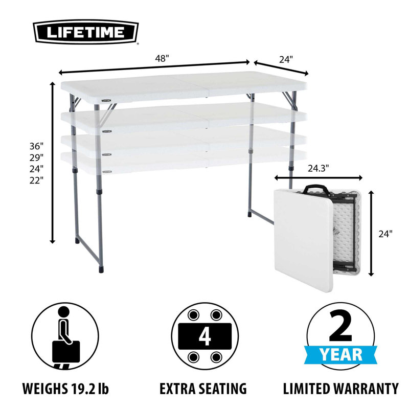 48'' Rectangular Adjustable Banquet Table