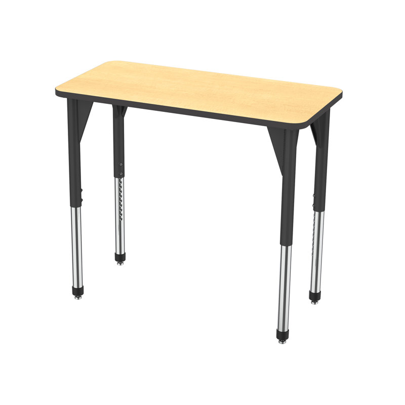 Table d'activité rectangulaire à hauteur réglable Premier Series, H 42 po x L 48 po x l 24 po, Noir, Érable fusion
