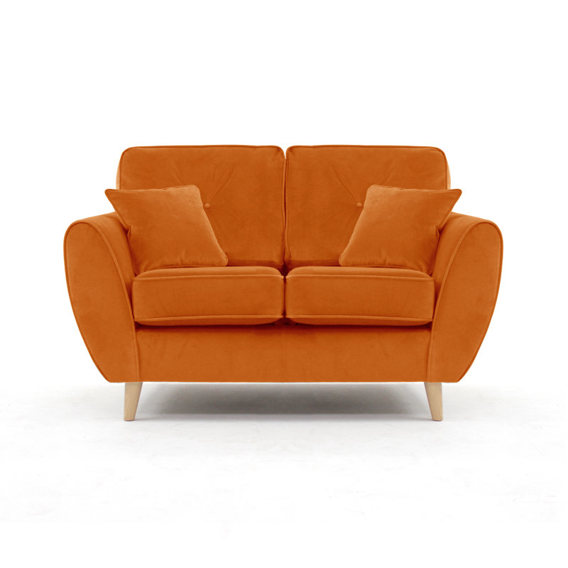 Rafe 2 Seater Velvet Sofa, Burnt Orange Velvet