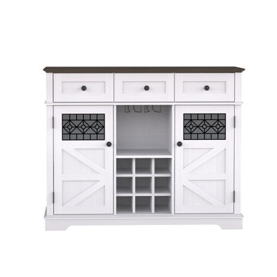 Coffee Wine Bar Cabinet With 3 Drawer by Gracie Oaks