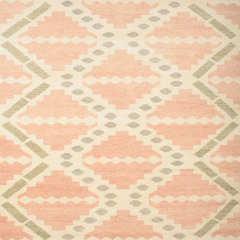 Tapis contemporain rose / vert Misty, Carré 8 pi