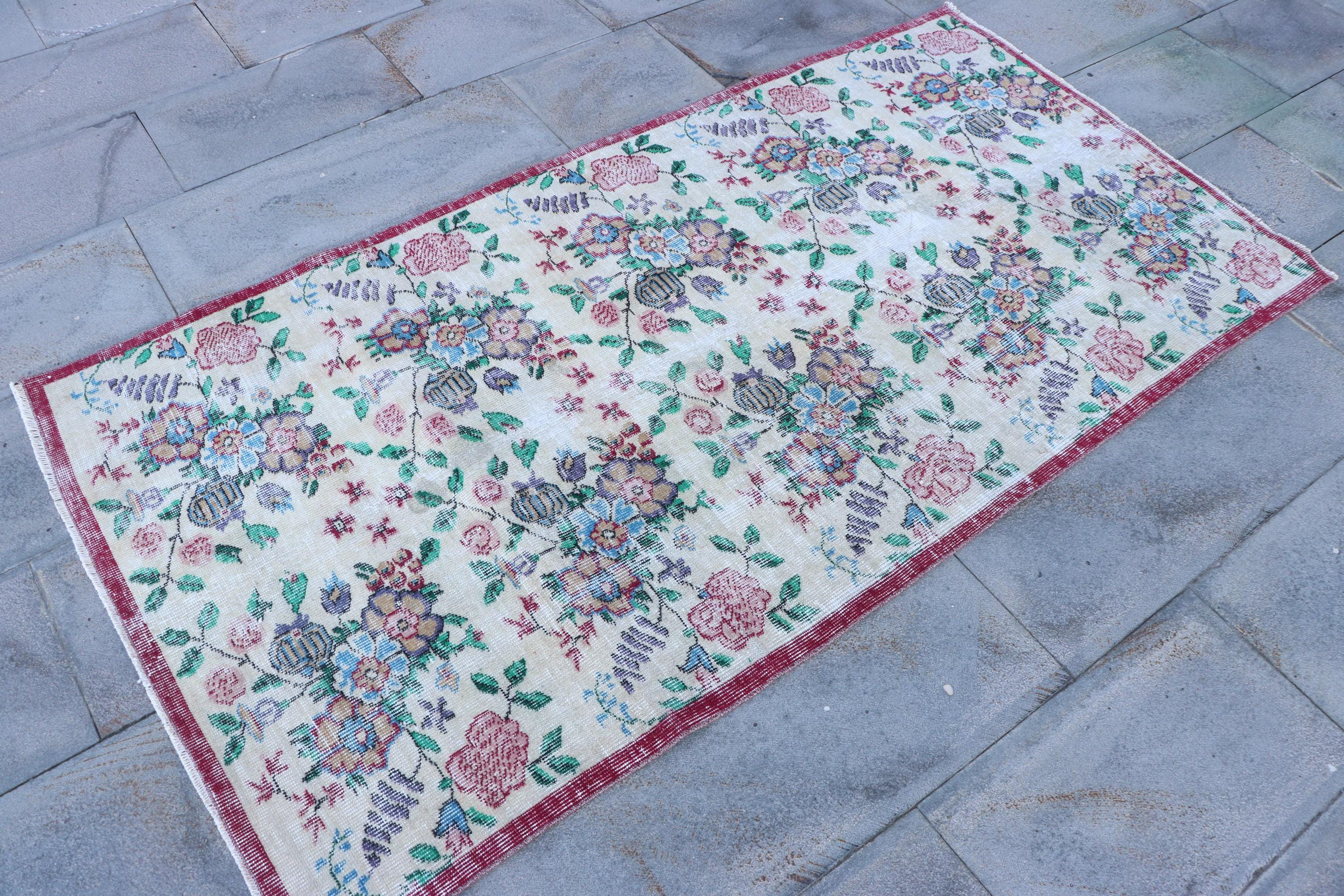 Bungalow Rose Vintage Hand-Knotted Wool Turkish Rug - Floral Oushak ...