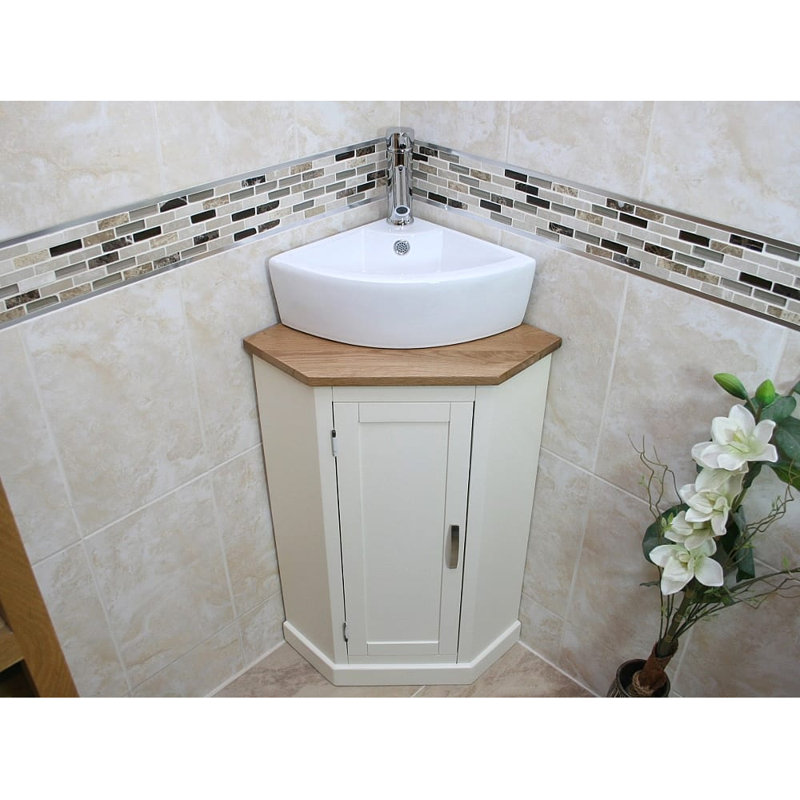Cousin 390mm Single Bathroom Vanity with Vessel Ceramic Basin, White