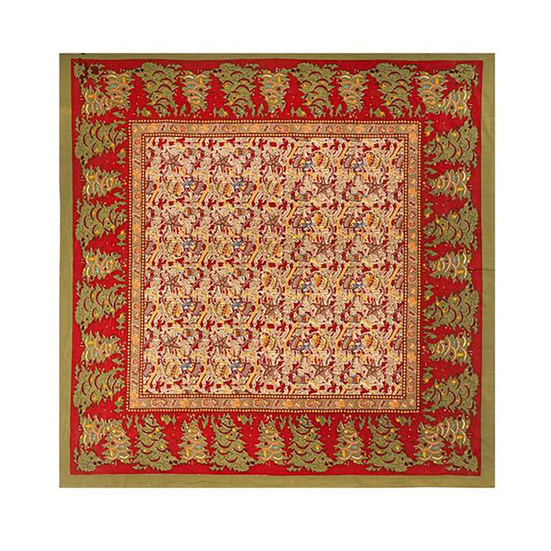 Liller Red/Green/Orange Tablecloth - Square, 71" x 71"