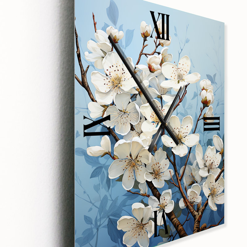 Horloge murale Dogwood Field Pointillism Collage VI, Petit
