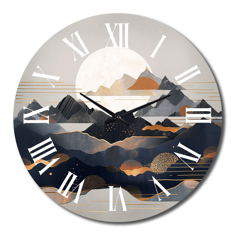 Horloge murale en métal, Grand, Horizons du Mont audacieux III