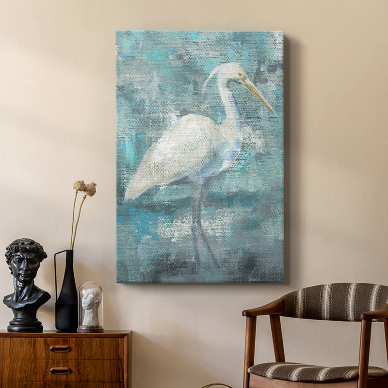 Aigrette côtière I - galerie Cavas sur mesure, H 60 po x l 40 po