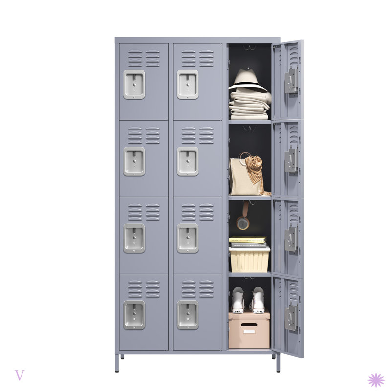 Armoire de rangement avec casier de rangement, Gris