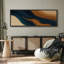Grande impression sur toile encadrée - reproduction abstraite neutre pour décoration murale minimaliste moderne-116848076-116848078