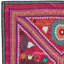 Suspension murale 51 po x 65 po en soie et coton brodée. Couvre-lit rouge. Nappe moderne. Jeté de canapé coloré
